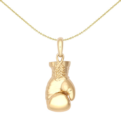 9ct Gold  Realistic 3D Single Boxing Glove Novelty Pendant, Medium - JPD592