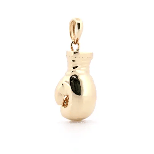 9ct Gold  Realistic 3D Single Boxing Glove Novelty Pendant, Medium - JPD592