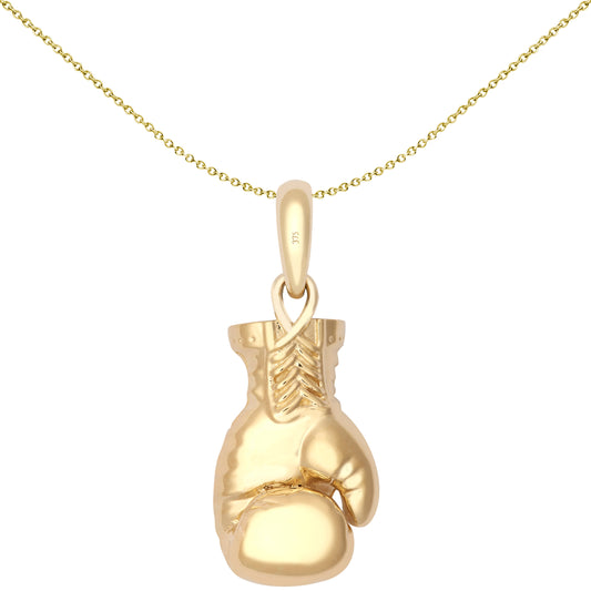 9ct Gold  Realistic 3D Single Boxing Glove Novelty Pendant, Large - JPD593