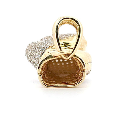 9ct 2-Colour Gold  CZ 3D Single Boxing Glove Pendant, Medium - JPD595