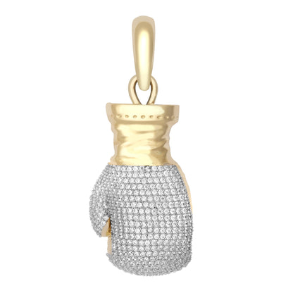 9ct 2-Colour Gold  CZ 3D Single Boxing Glove Pendant, Large - JPD596