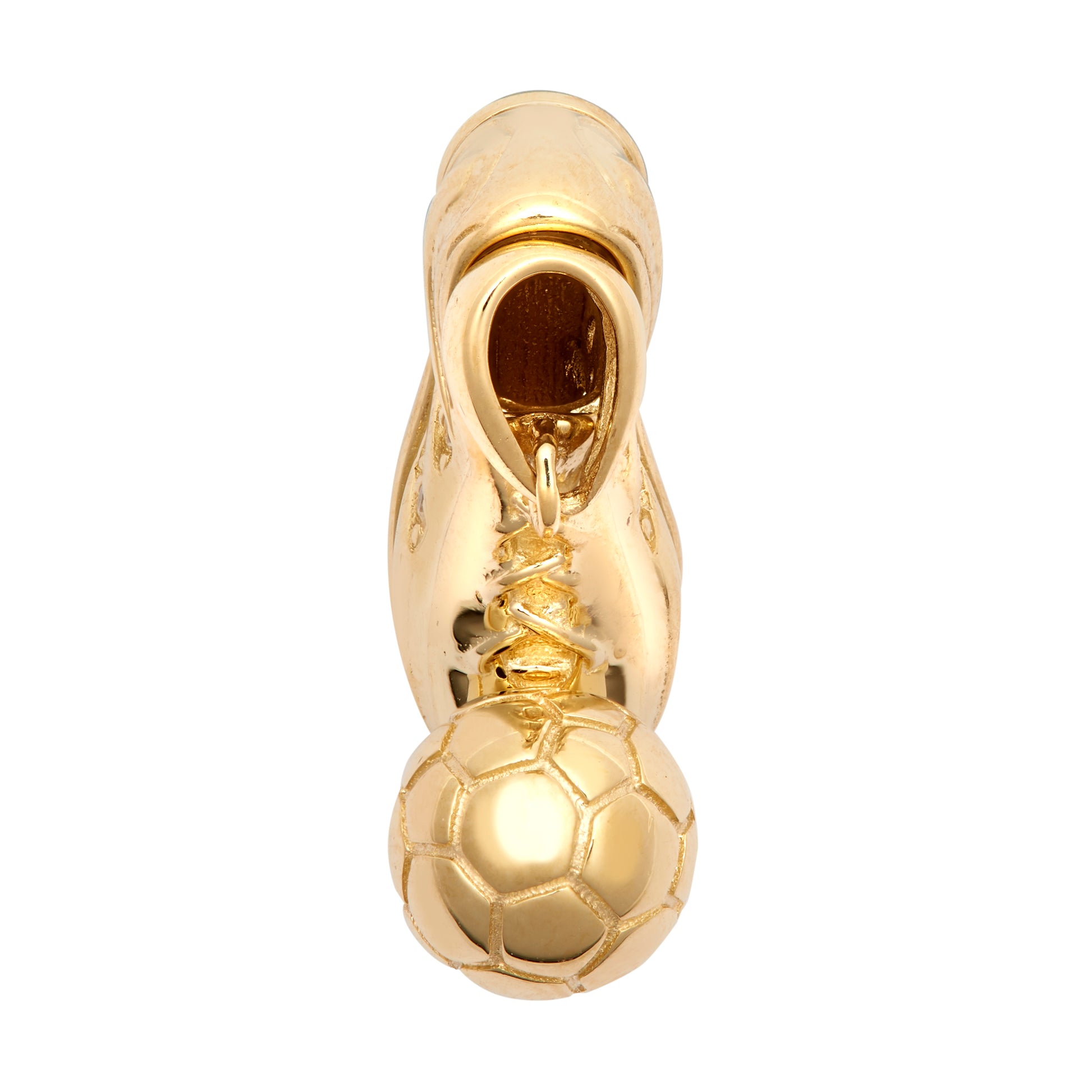 9ct Gold  CZ Football & Boot Foot Stall Novelty Pendant - JPD605
