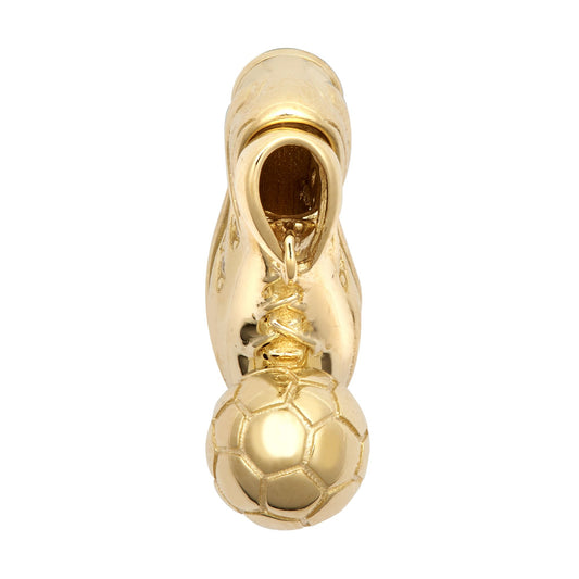 9ct Gold  CZ Football & Boot Foot Stall Novelty Pendant - JPD605