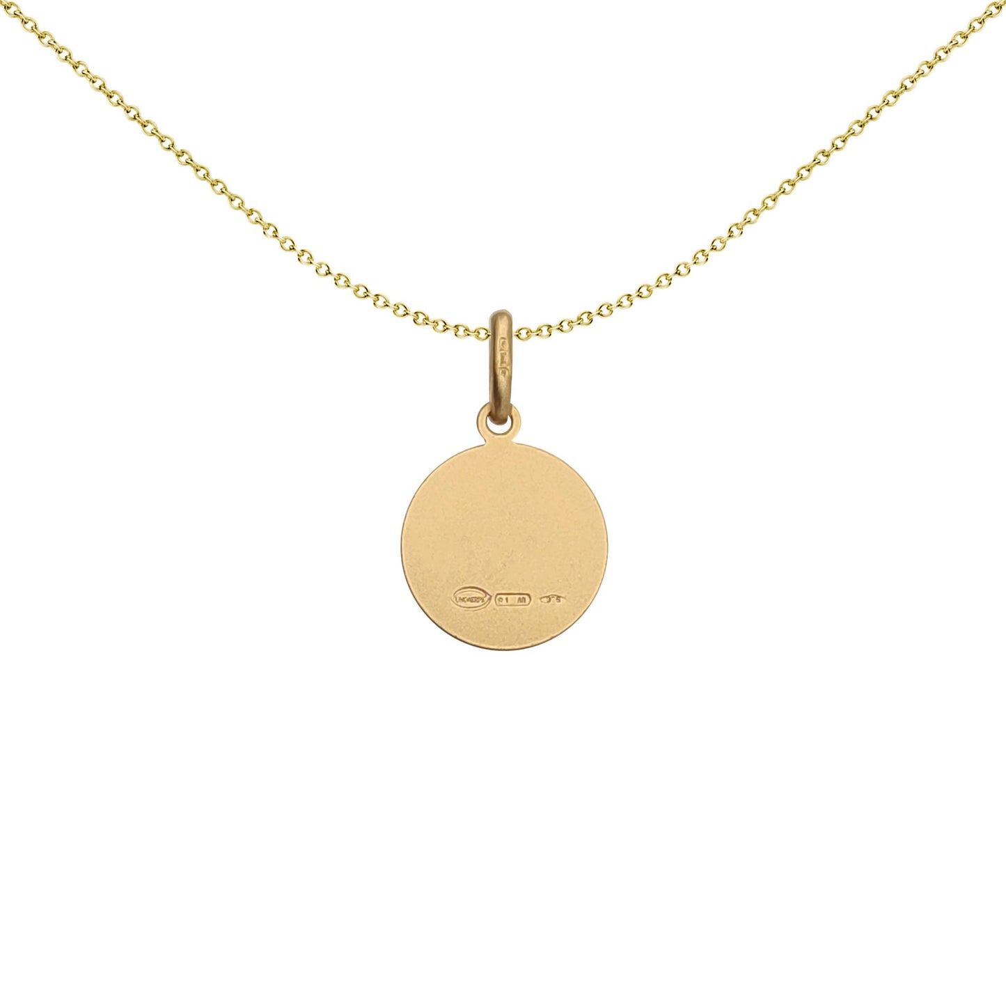 Solid 9ct Gold  Matte St Christopher Medallion Pendant - JPM002