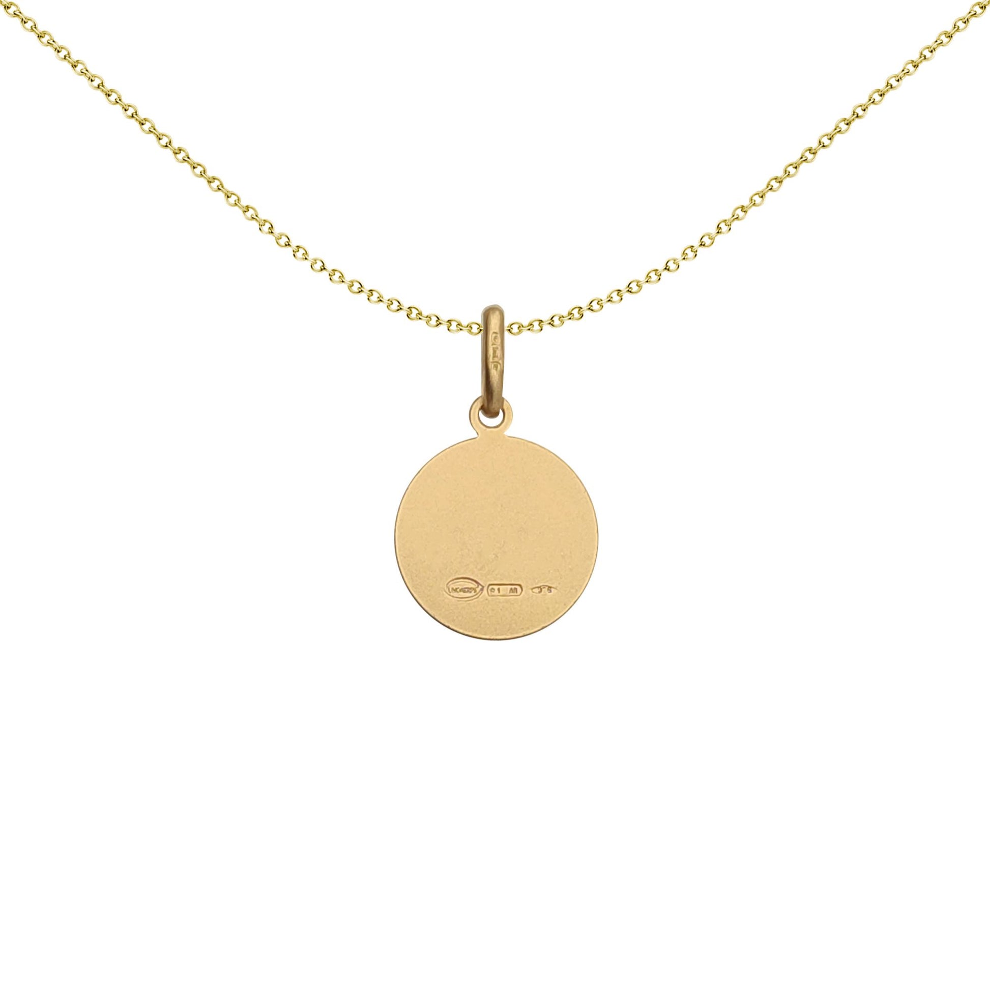 Solid 9ct Gold  Matte St Christopher Medallion Pendant - JPM002