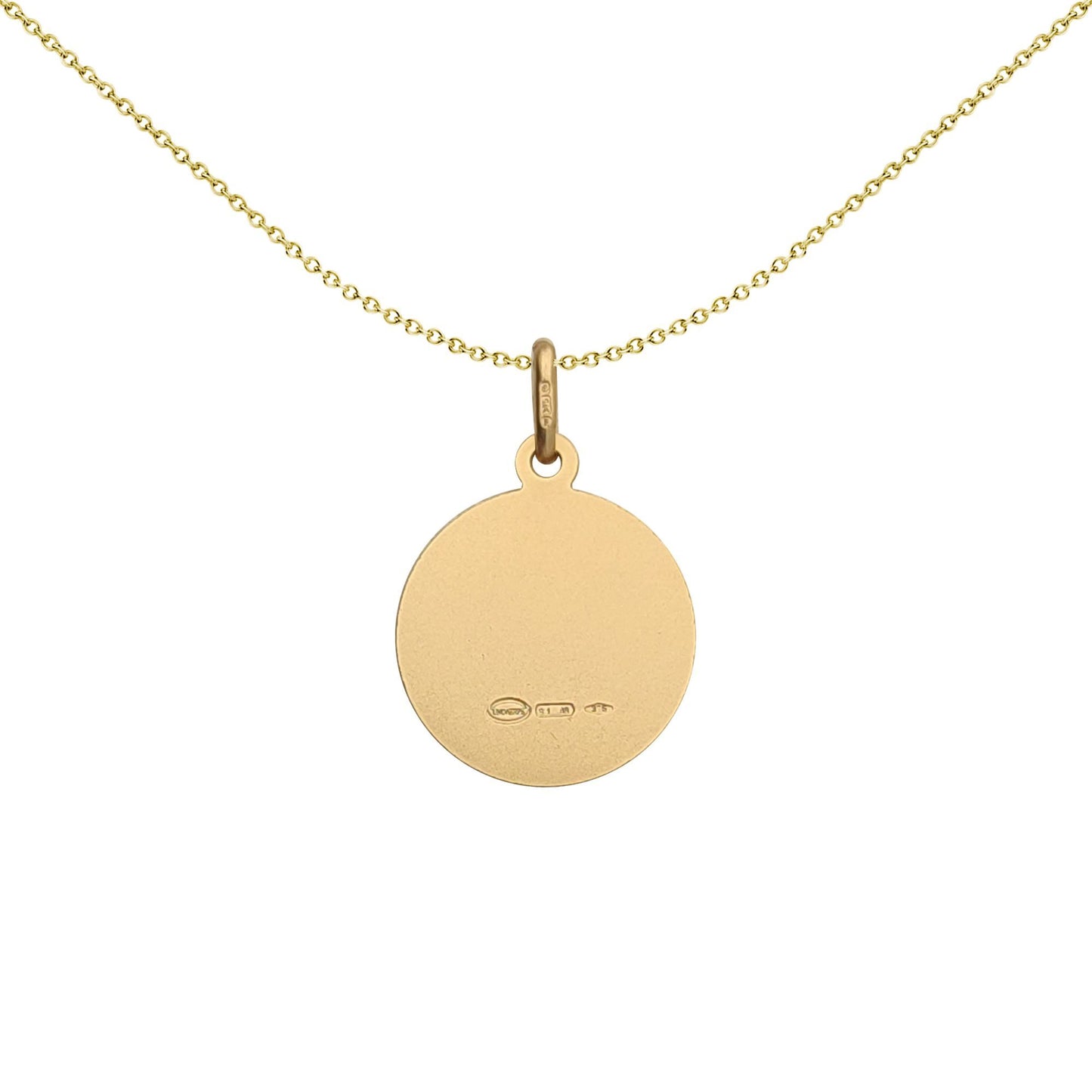 Solid 9ct Gold  Matte St Christopher Medallion Pendant - JPM003