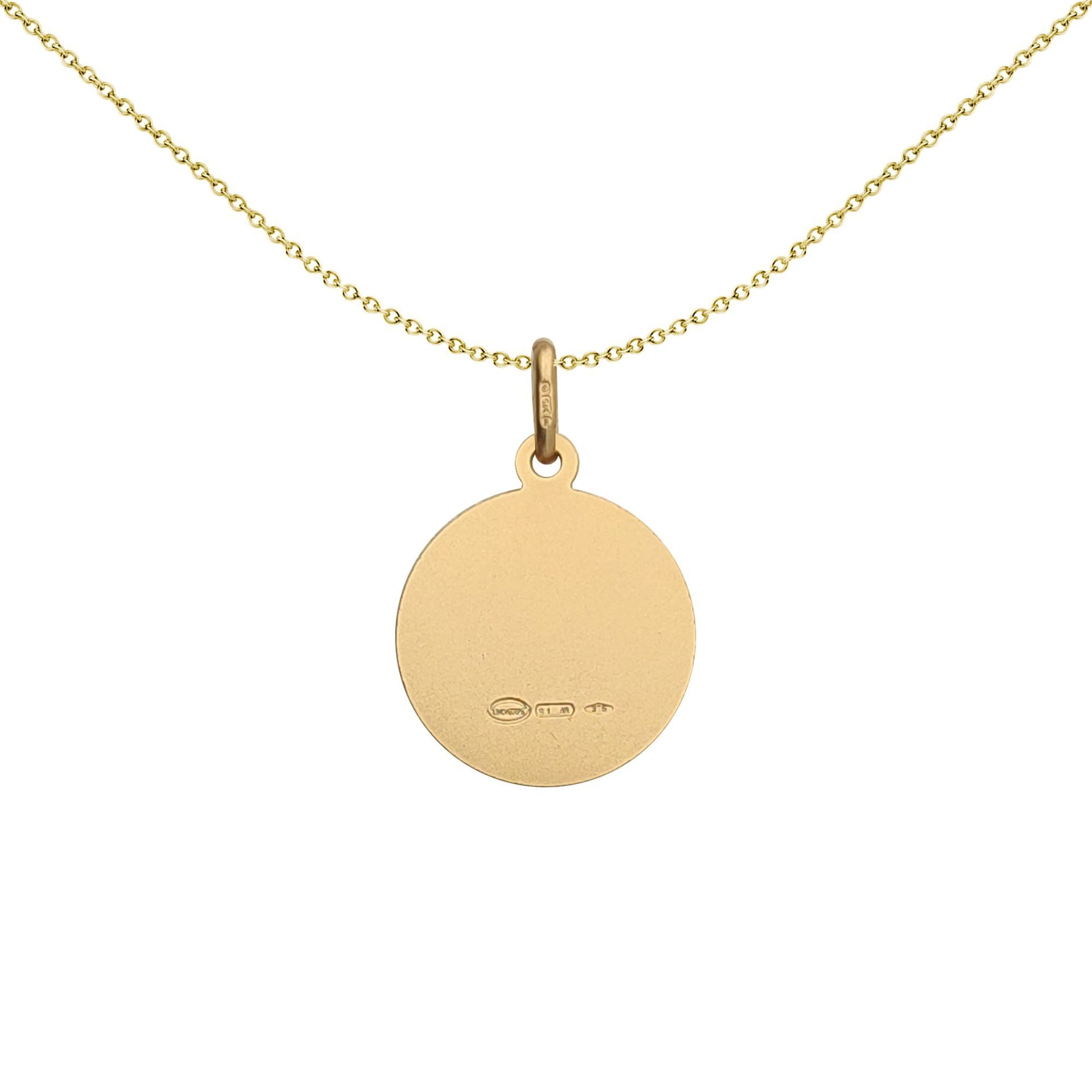 Solid 9ct Gold  Matte St Christopher Medallion Pendant - JPM003