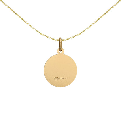 Solid 9ct Gold  Matte St Christopher Medallion Pendant - JPM003