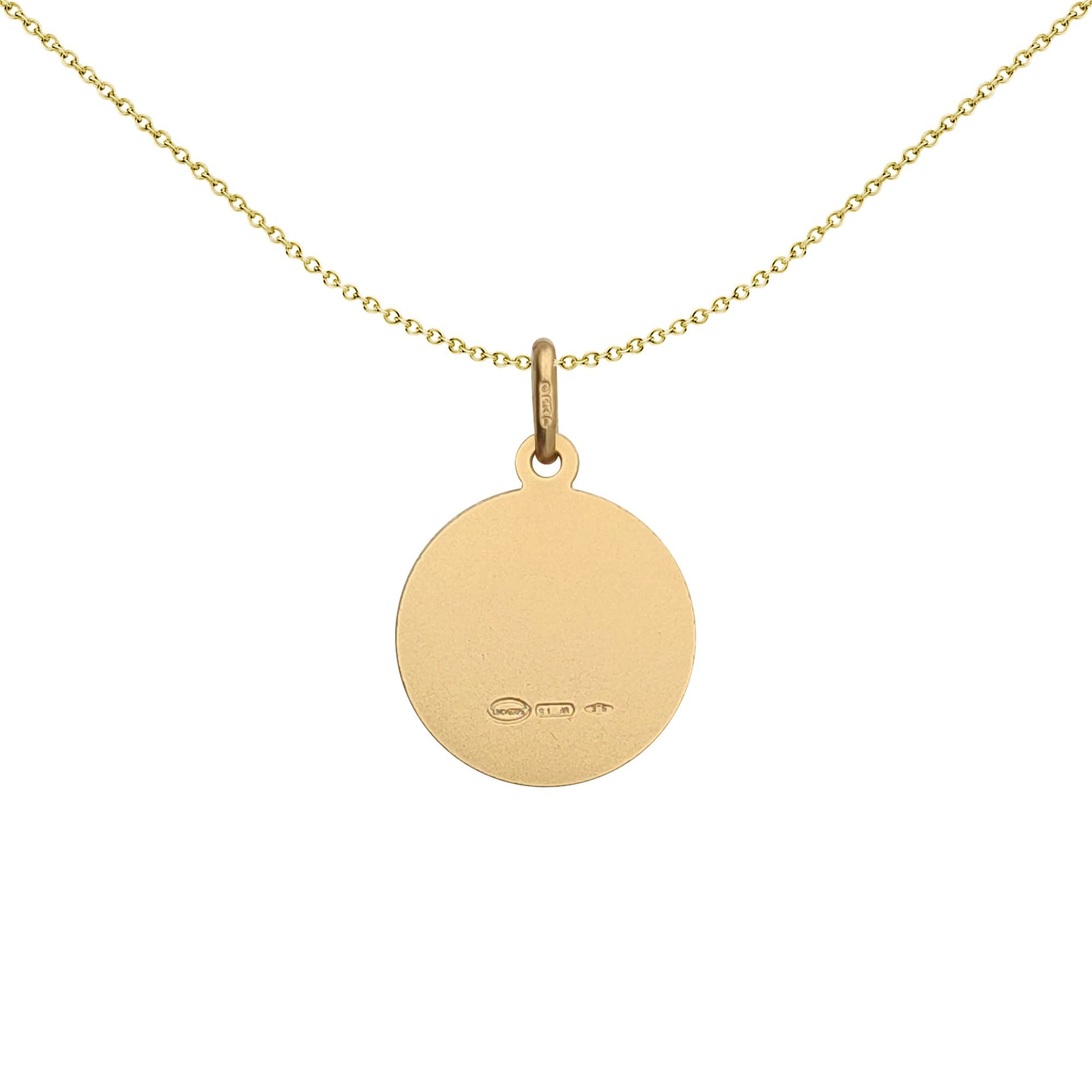 Solid 9ct Gold  Matte St Christopher Medallion Pendant - JPM003