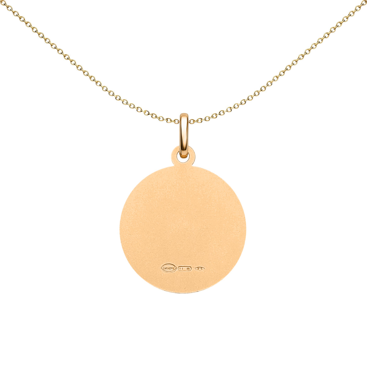 Solid 9ct Gold  Matte St Christopher Medallion Pendant - JPM004