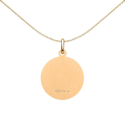 Solid 9ct Gold  Matte St Christopher Medallion Pendant - JPM004