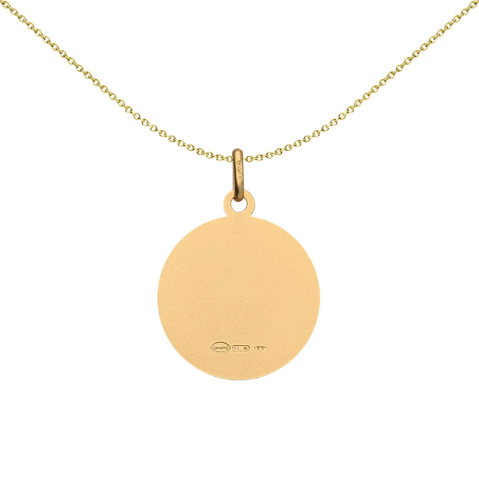 Solid 9ct Gold  Matte St Christopher Medallion Pendant - JPM004