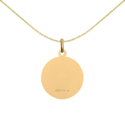 Solid 9ct Gold  Matte St Christopher Medallion Pendant - JPM004