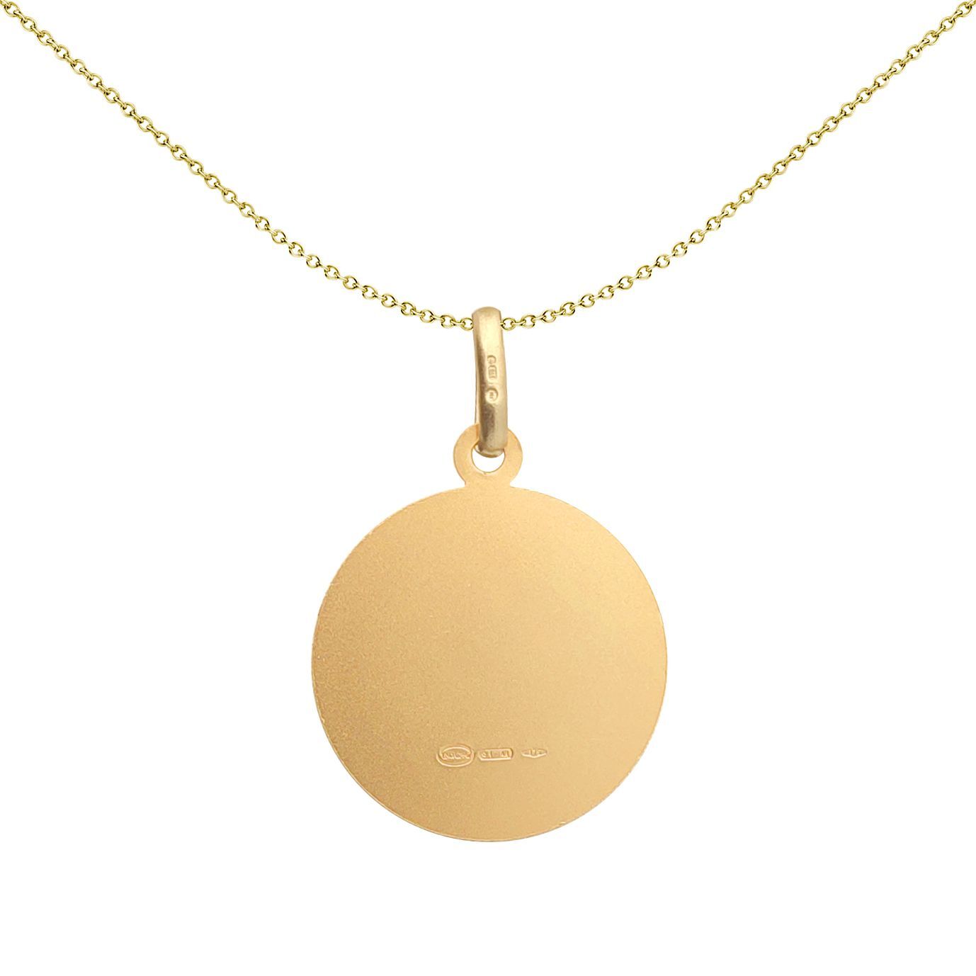 Solid 9ct Gold  Matte St Christopher Medallion Pendant - JPM005