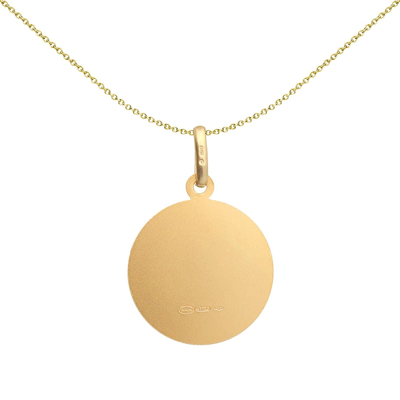 Solid 9ct Gold  Matte St Christopher Medallion Pendant - JPM005