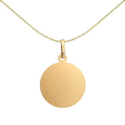 Solid 9ct Gold  Matte St Christopher Medallion Pendant - JPM005