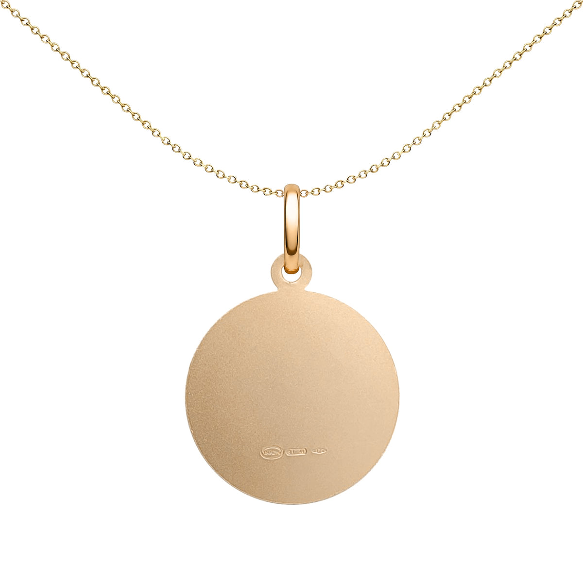 Solid 9ct Gold  Matte St Christopher Medallion Pendant - JPM005