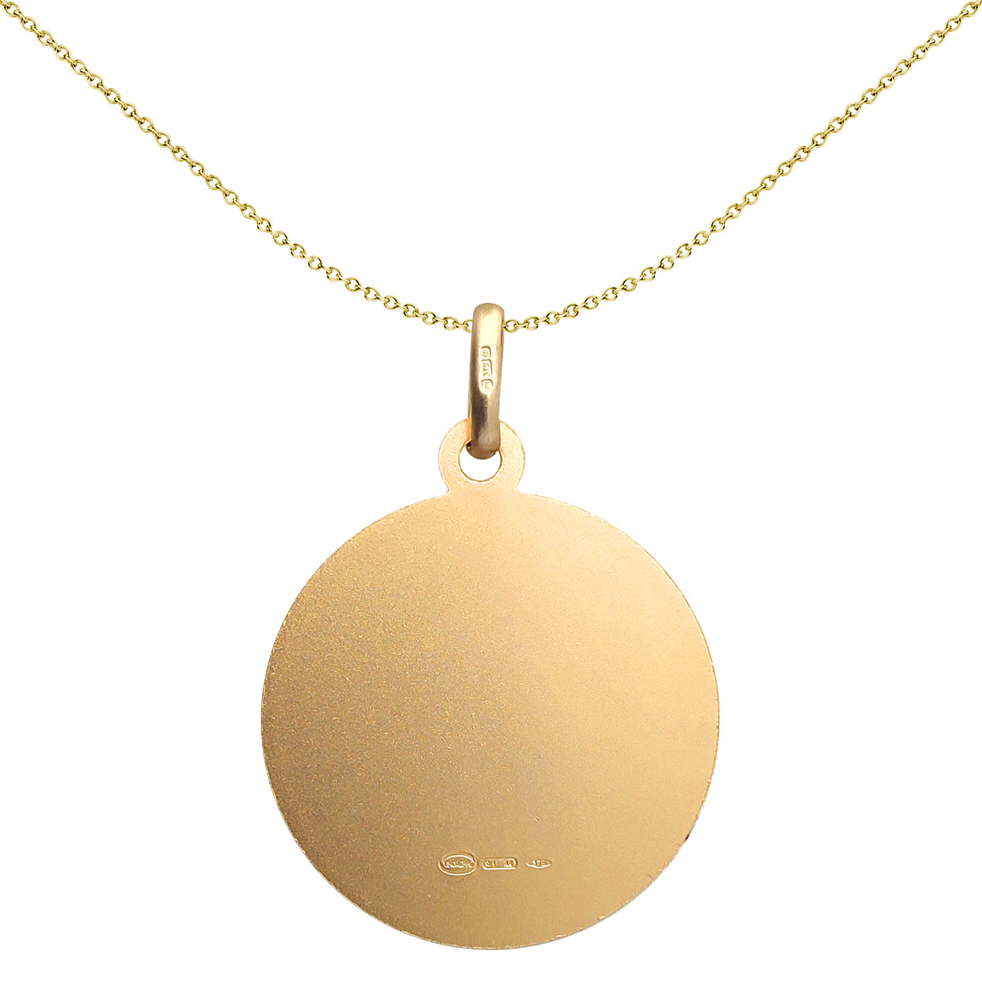 Solid 9ct Gold  Matte St Christopher Medallion Pendant - JPM006