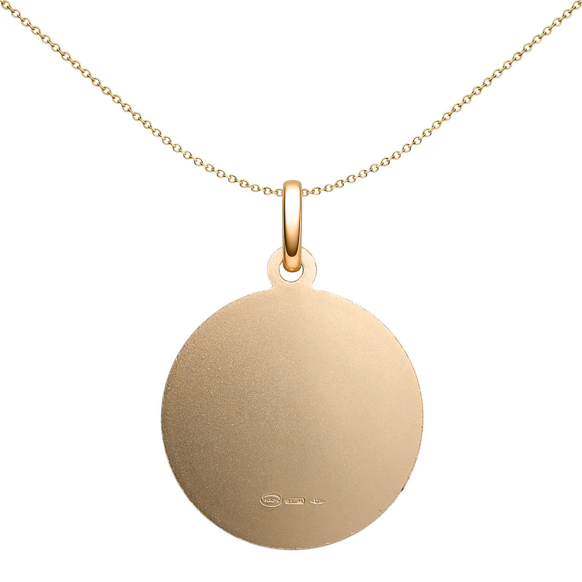 Solid 9ct Gold  Matte St Christopher Medallion Pendant - JPM006