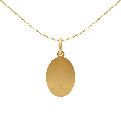 Solid 9ct Gold  Matte Oval St Christopher Medallion Pendant - JPM012