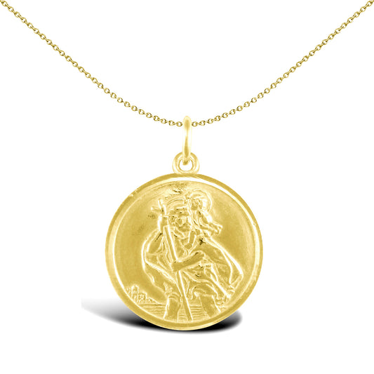 9ct Gold  Double Sided St Christopher Medallion Pendant - JPM035