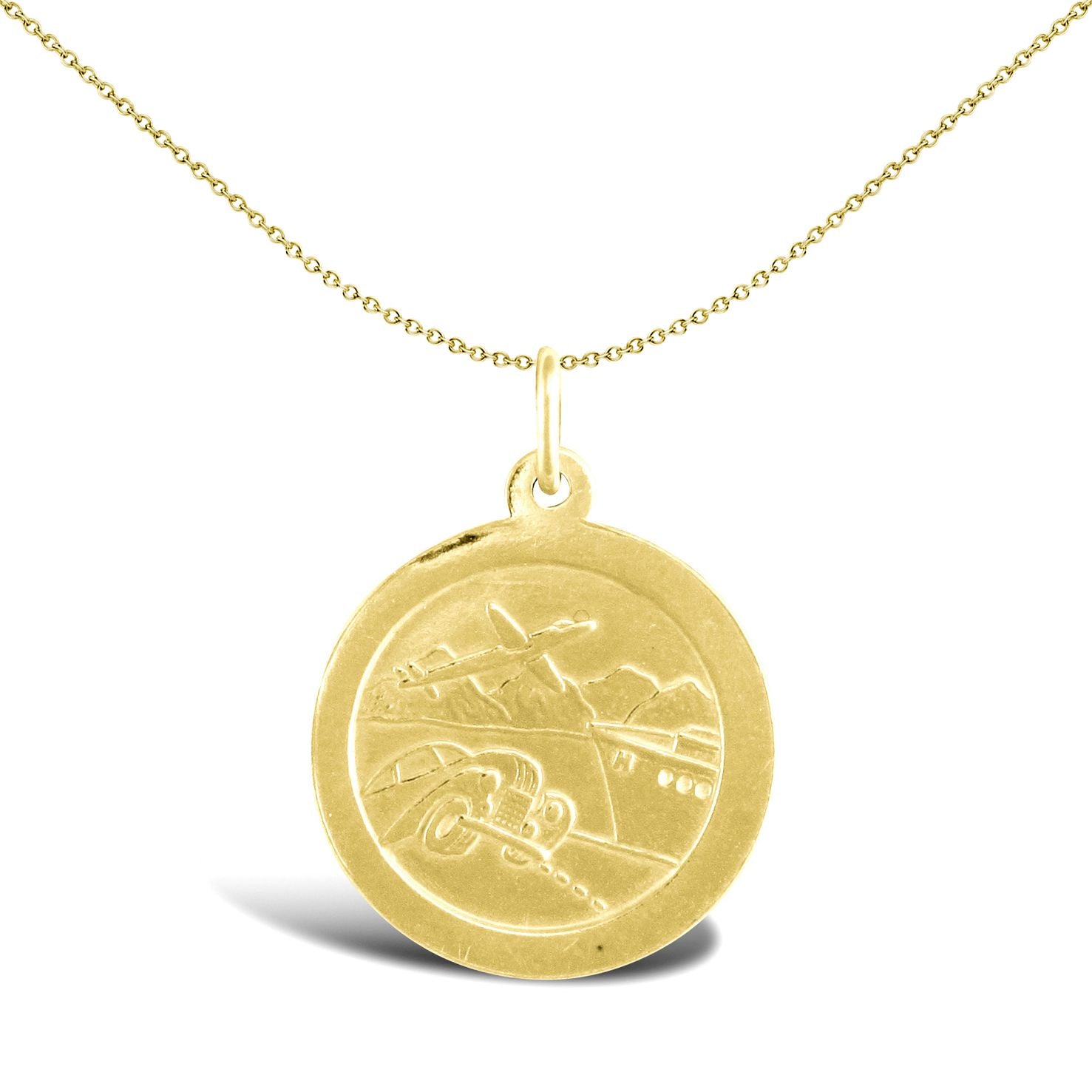 9ct Gold  Double Sided St Christopher Medallion Pendant - JPM035