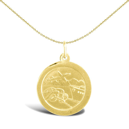 9ct Gold  Double Sided St Christopher Medallion Pendant - JPM035