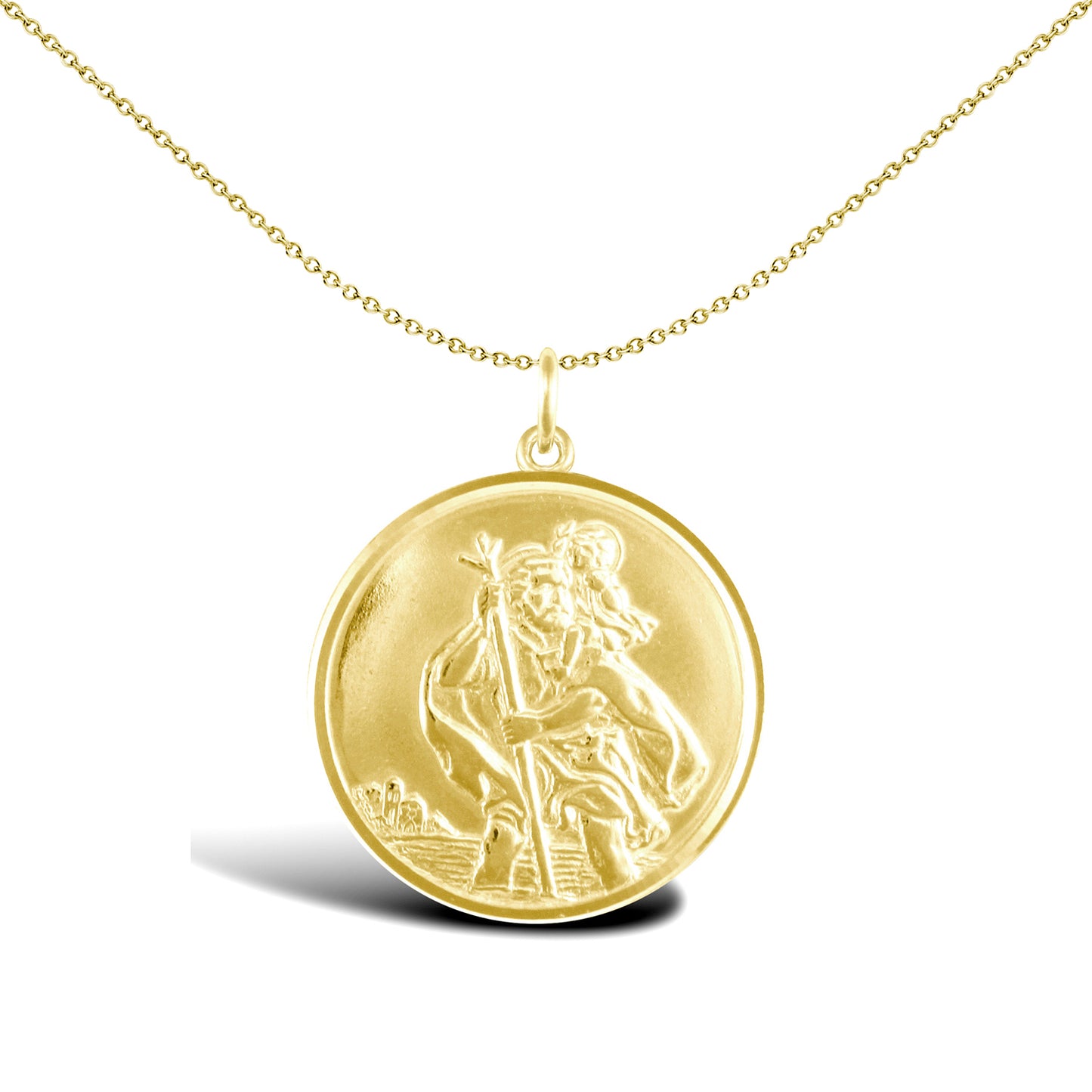 9ct Gold  Double Sided St Christopher Medallion Pendant - JPM036