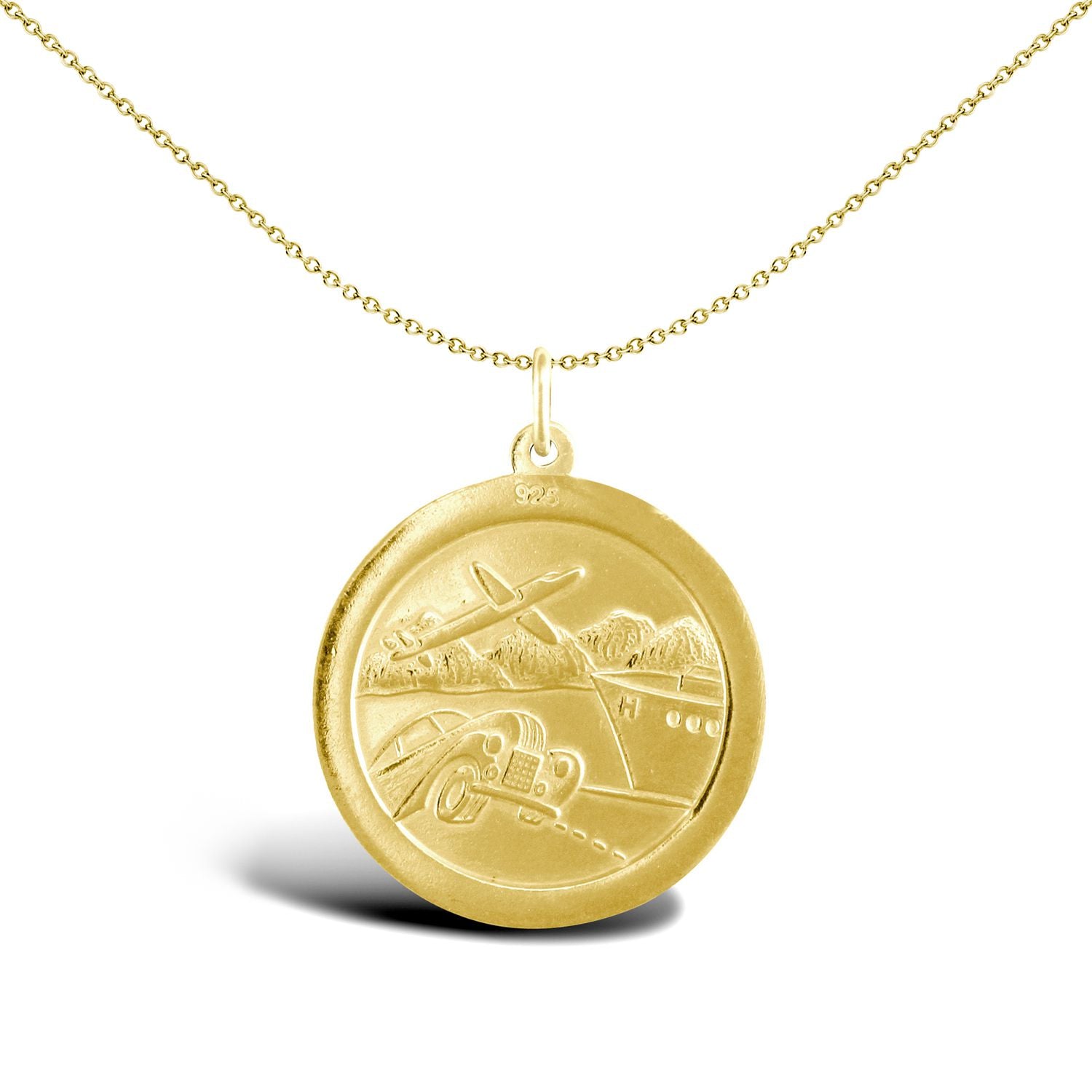 9ct Gold  Double Sided St Christopher Medallion Pendant - JPM036