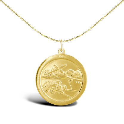 9ct Gold  Double Sided St Christopher Medallion Pendant - JPM036