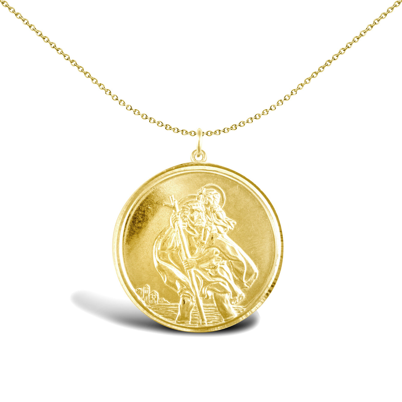 9ct Gold  Double Sided St Christopher Medallion Pendant - JPM037