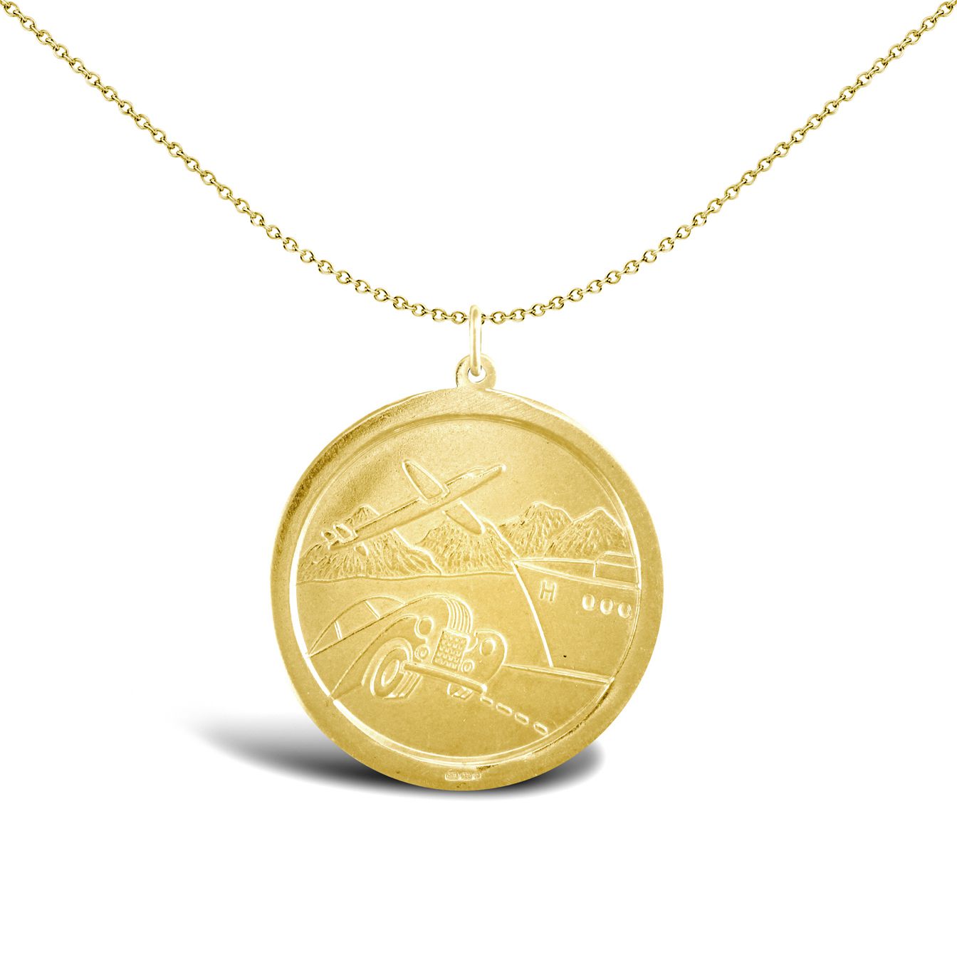 9ct Gold  Double Sided St Christopher Medallion Pendant - JPM037