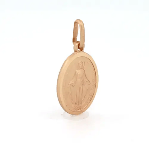 9ct Gold  Madonna (Virgin Mary) Medallion Pendant, 11x15mm - JPM044