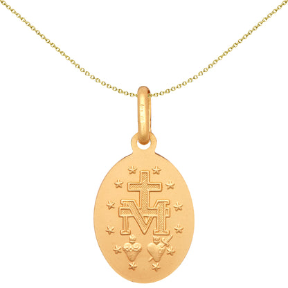 9ct Gold  Madonna (Virgin Mary) Medallion Pendant, 11x15mm - JPM044