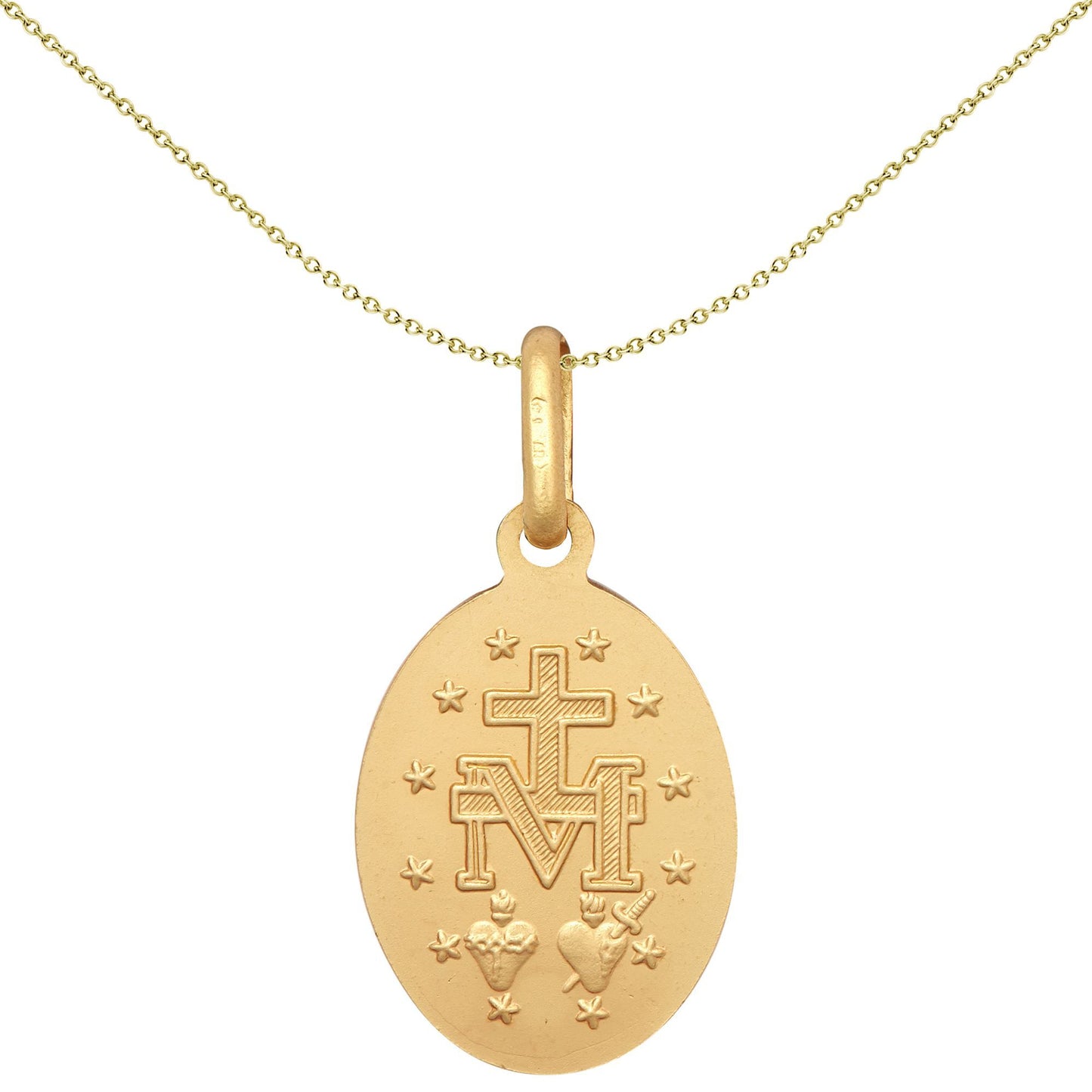 9ct Gold  Madonna (Virgin Mary) Medallion Pendant, 11x15mm - JPM044