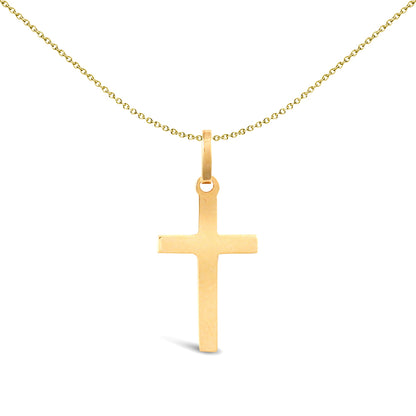 Solid 9ct Gold  Plain Cross Pendant - JPX001