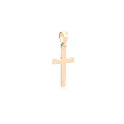Solid 9ct Gold  Plain Cross Pendant - JPX001
