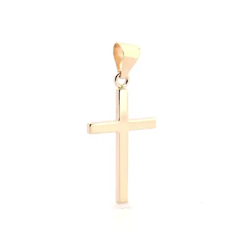 Solid 9ct Gold  Plain Cross Pendant - JPX002