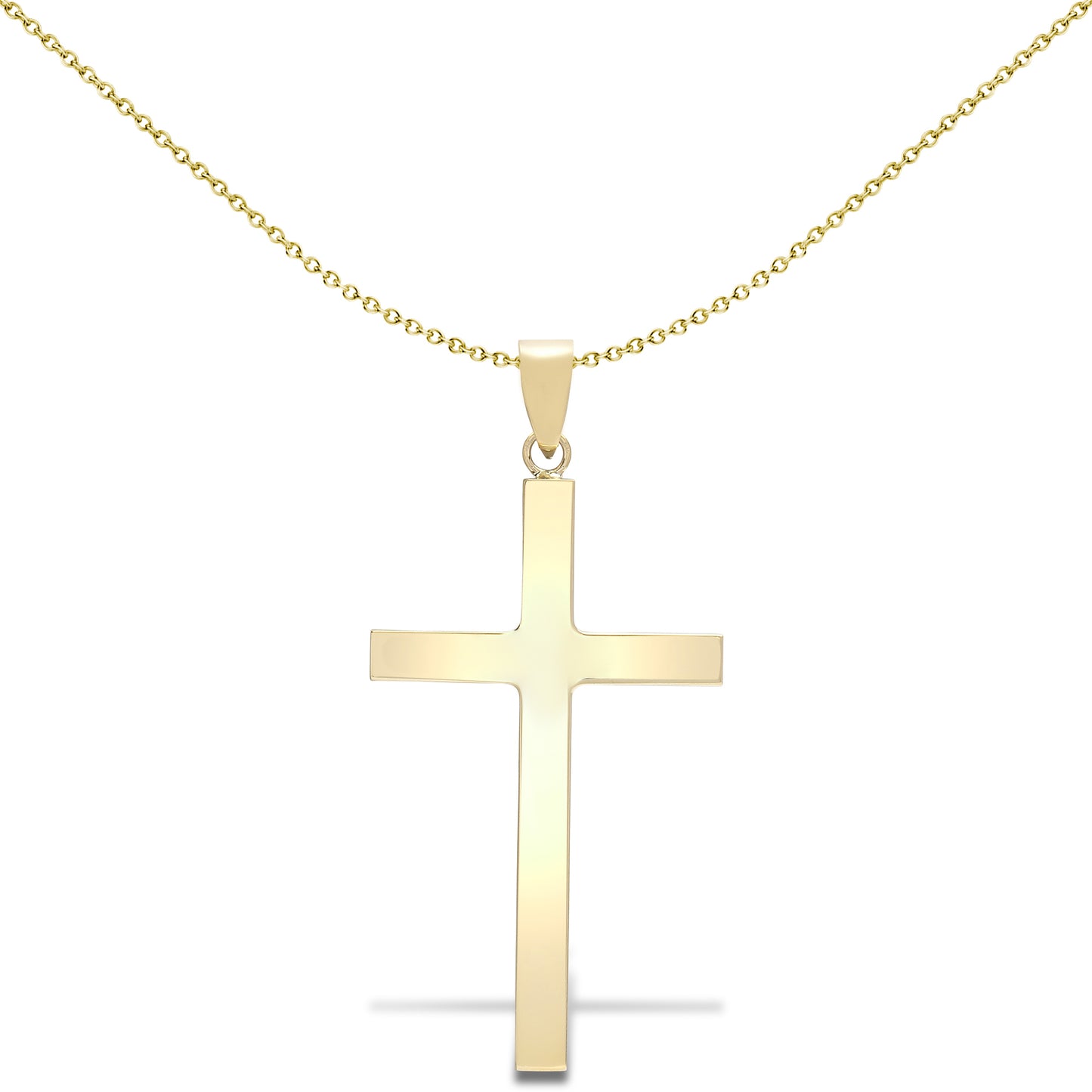 Solid 9ct Gold  Plain Cross Pendant - JPX004