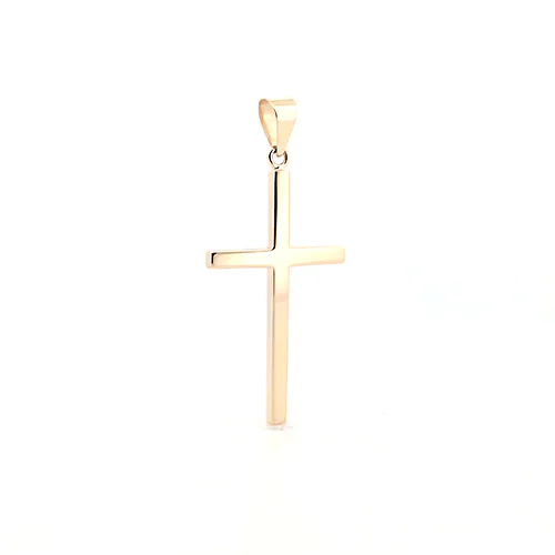 Solid 9ct Gold  Plain Cross Pendant - JPX004