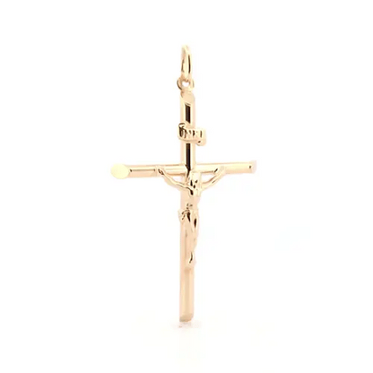 9ct Gold  INRI Crucifix Cross Pendant - JPX013