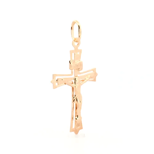 9ct Gold  Fancy INRI Crucifix Cross Pendant - JPX023