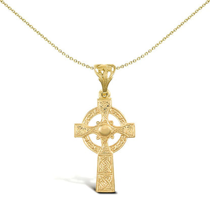 Solid 9ct Gold  Celtic Halo Cross Pendant - JPX031