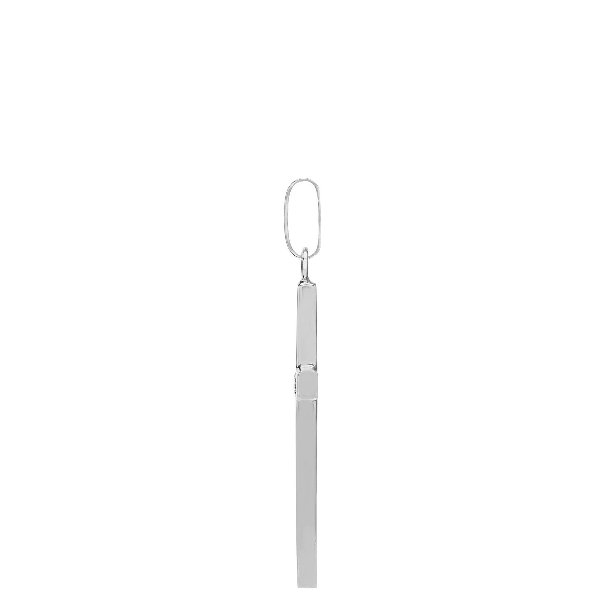 Solid 9ct White Gold  Plain Cross Pendant - JPX112