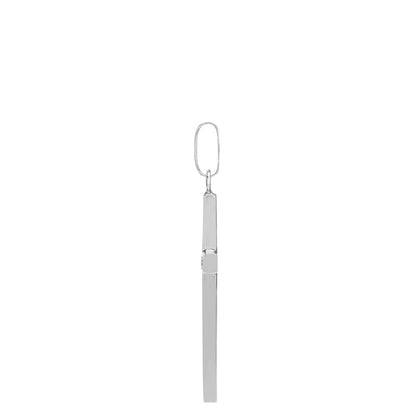 Solid 9ct White Gold  Plain Cross Pendant - JPX112