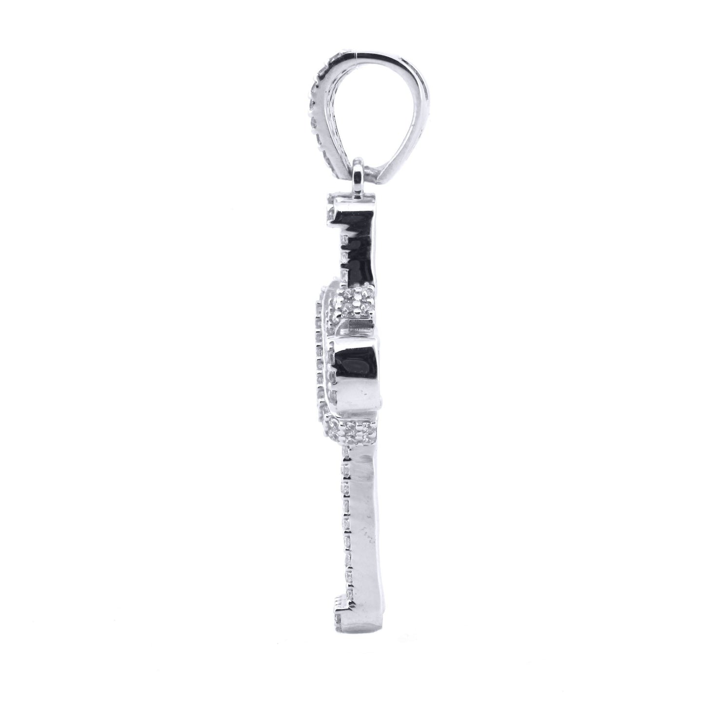 9ct White Gold  CZ X Wrap Shimmering Kiss Cross Pendant - JPX148