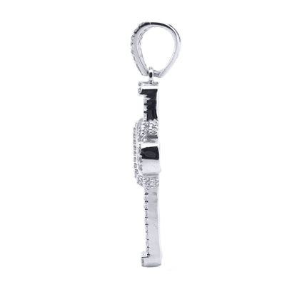9ct White Gold  CZ X Wrap Shimmering Kiss Cross Pendant - JPX148