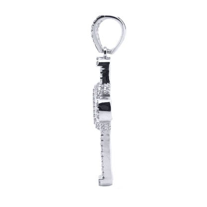 9ct White Gold  CZ X Wrap Shimmering Kiss Cross Pendant - JPX148