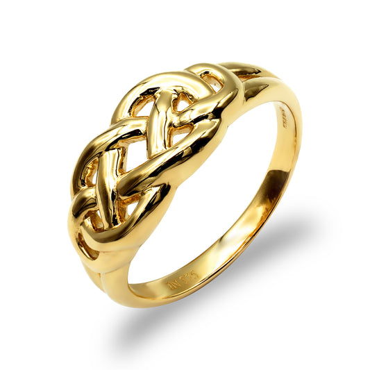 Ladies Solid 9ct Gold  Celtic Filligree Knot Ring - JRN001