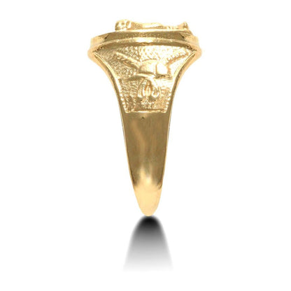 Mens Solid 9ct Gold  Horse Head Horseshoe Ring - JRN039